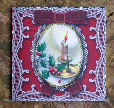 Christmas Candle Mini Card and Matching Envelope Sheet by Laurie Gerhardt