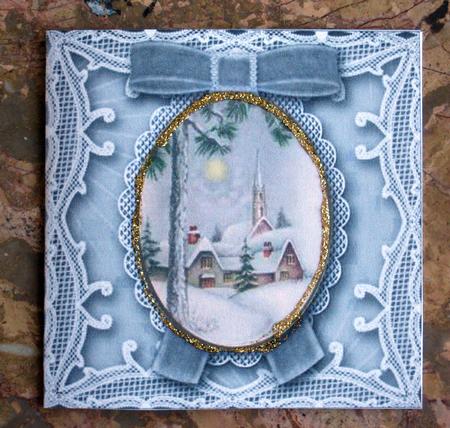 Christmas Morning Mini Lace Card and Matching Envelope Sheet by Laurie Gerhardt