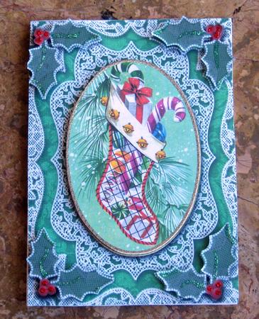 Christmas Stocking A4 Lace Picture Sheet by Laurie Gerhardt