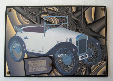 Vintage Car with a Gold Background by Laurie Gerhardt