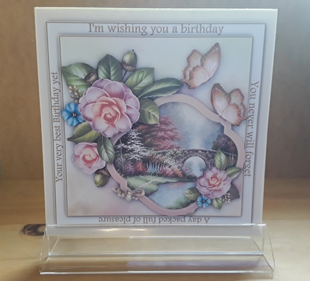 Border Birthday Greeting - Camellias by Leanna Hudson