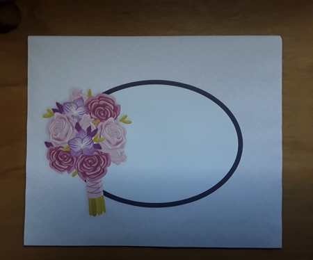 Rose Bouquet Fancy Edge Double Pop Out Card and Envelope Purple Base Card by Leanna Hudson