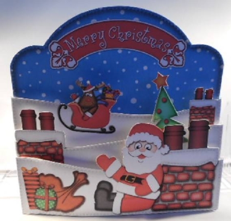 3D Xmas Rooftop Santa Pop Out Card Kit by Leanna Hudson