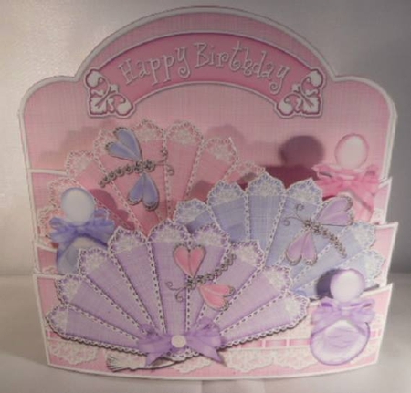 3D Lace Fans, Perfume N Dragonflies Pop Out Card Kit by Leanna Hudson