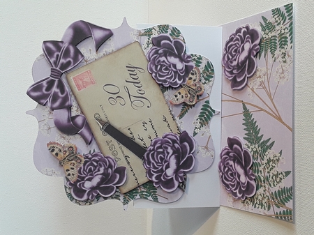 Purple Roses 30 Today Birthday Easel Card & Envelope Kit by Leanna Hudson