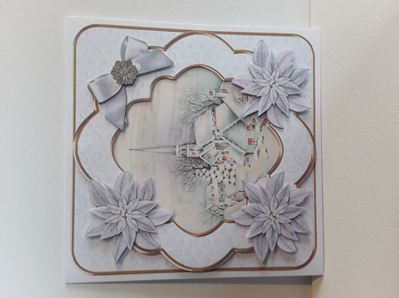 Grey Church Snowflake Fancy Picture 8in Decoupage Cf Kit by Leanna Hudson