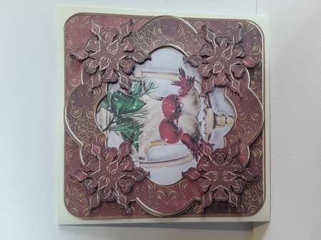 Red Lovebirds Flake Fancy 8in Decoupage Cf Kit by Leanna Hudson