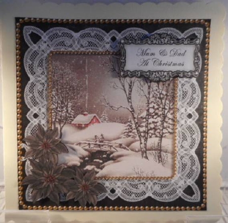 Winter Walk Mum & Dad at Christmas 8in Sentiment Topper by Leanna Hudson