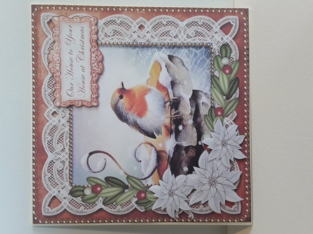 Borange Robin Our House to Your House 8in Sentiment Topper by Leanna Hudson