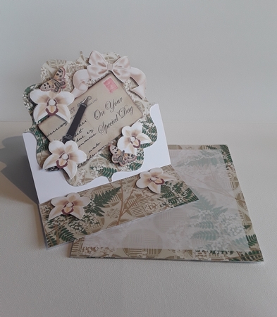 Cream Orchid Special Day Easel Bracket Card & Envelope Kit by Leanna Hudson