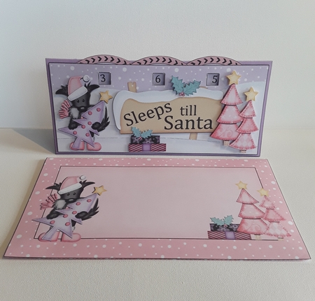 3D Xmas Scottie Dog's Tree Sleeps Till Santa Countdown Card by Leanna Hudson