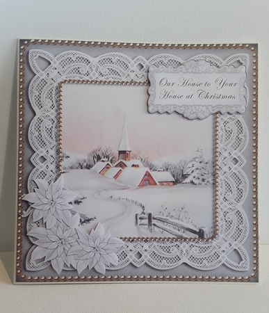Snow Chucrch Ours to Yours at Christmas 8in Sentiment Topper by Leanna Hudson