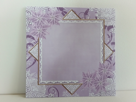Lilac Snowscene2 Poinsettia 6inch Diamond Envelope Mini Kit by Leanna Hudson