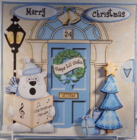 3D Singing Polar Bear's Xmas Door Countdown Animated Card by Leanna Hudson
