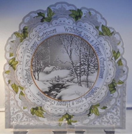 Winter Walk Happy Christmas Picture Doily C & E Kit by Leanna Hudson