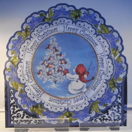 Singing Birds Happy Christmas Picture Doily C & E Kit by Leanna Hudson