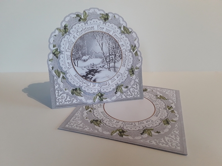 Winter Walk Family at Christmas 3D Picture Doily C & E Kit by Leanna Hudson