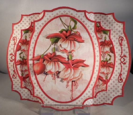 Fuchsia & Decoupage Double Pop Out Card Kit by Leanna Hudson