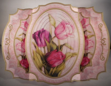 Tulips Double Pop Out Card Kit with Pyramage by Leanna Hudson