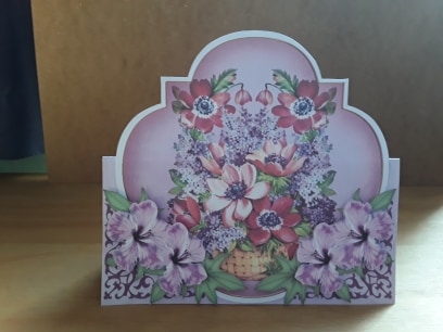 Lilac Flower Basket Fancy Over 3D Mini Card Kit by Leanna Hudson