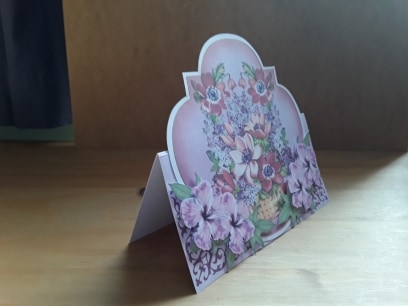 Lilac Flower Basket Fancy Over 3D Mini Card Kit by Leanna Hudson