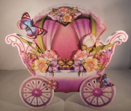 Pink Carriage with Beauty Flowers by Leanna Hudson