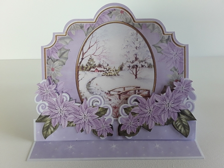 Christmas Lilac Snowscene 3D Easel Card Mini Kit by Leanna Hudson