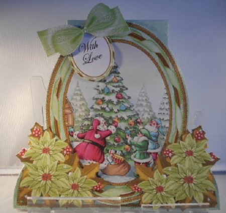 Santas Tree Special Large Oval Card Mini Kit by Leanna Hudson