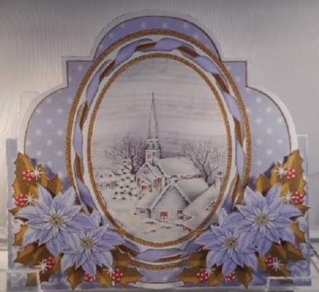 Blue Church Shaped Over 3D Mini Card Kit by Leanna Hudson