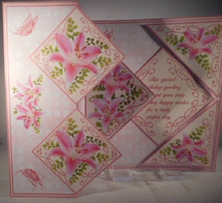 Fold Back Pop-up - Stargazer Lilies by Leanna Hudson
