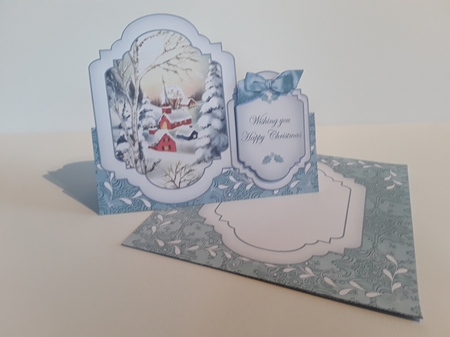 Snow Valley Large Fancy Stand Up Card N Envelope Kit by Leanna Hudson