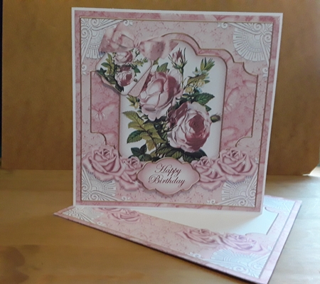 Pink Rose Happy Birthday Special 8in Tag N' Envelope Kit by Leanna Hudson
