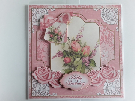 Rose Bouquet Happy Birthday Special 8in Tag N' Envelope Kit by Leanna Hudson