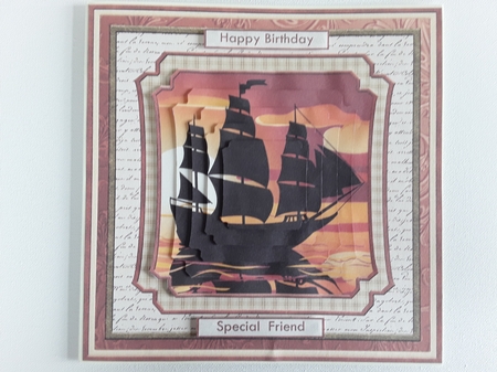 Ship Silhouette in the Sunset 8x8 Pyramage Mini Kit by Leanna Hudson