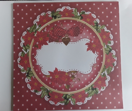 Red Christmas Poinsettia Doily 8in Envelope Mini Kit by Leanna Hudson