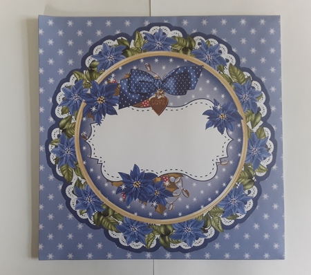 Blue Christmas Poinsettia Doily 8in Envelope Mini Kit by Leanna Hudson