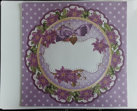 Purple Christmas Poinsettia Doily 8in Envelope Mini Kit by Leanna Hudson