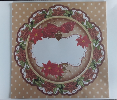 Tea Red Christmas Poinsettia Doily 8in Envelope Mini Kit by Leanna Hudson