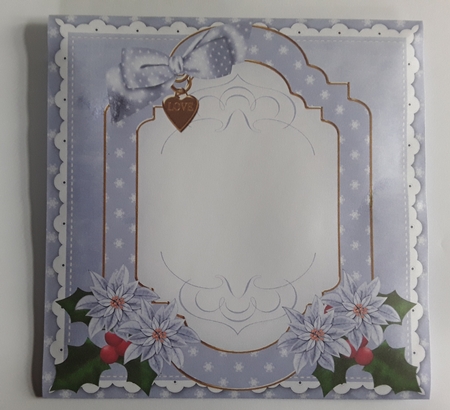 Blue Poinsettia Christmas 7x7inch Easy Envelope Mini Kit by Leanna Hudson