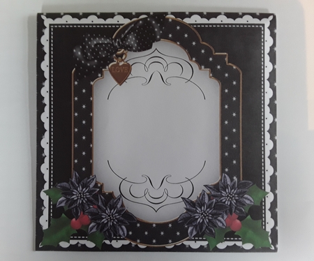 Black Poinsettia Christmas 7x7inch Easy Envelope Mini Kit by Leanna Hudson