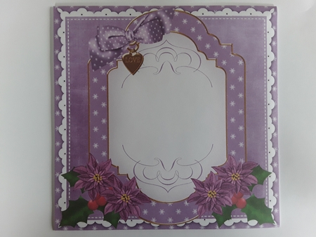 Purple Poinsettia Christmas 7x7inch Easy Envelope Mini Kit by Leanna Hudson