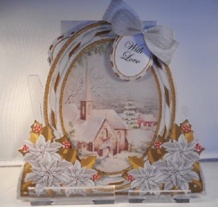 Christmas Scene Special Large Oval Card Mini Kit by Leanna Hudson