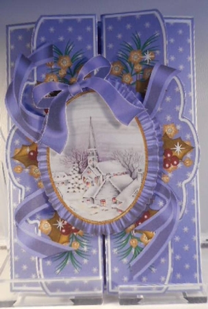 Blue Church A5 Tri-fold Fancy Card Mini Kit by Leanna Hudson