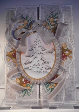 Snow Tree A5 Tri-fold Fancy Card Mini Kit by Leanna Hudson