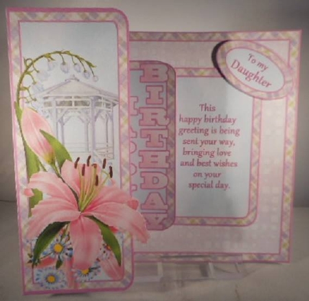 Fbp Pink Lilies with a Gazebo by Leanna Hudson
