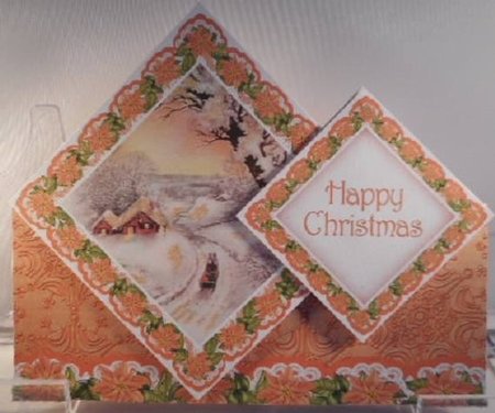 Winter Sunset Christmas Diamond Doily Stand Up Card Mini Kit by Leanna Hudson