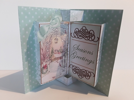 Winter Garden Seasons Greetings Double Fold 3D Card Minikit by Leanna Hudson