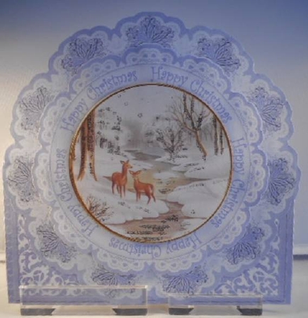 Snowdeer Happy Christmas 3dpicture Doily Card & Envelope Kit by Leanna Hudson