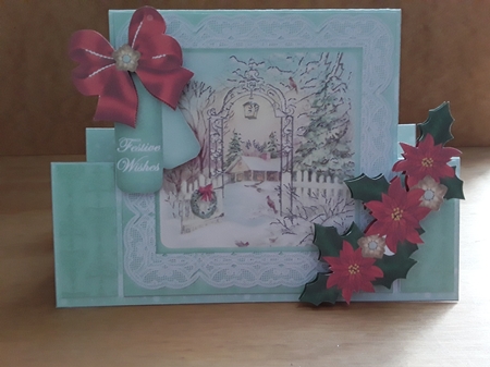 Winter Garden Festive Wishes Folded Stand-up Card Mini Kit by Leanna Hudson