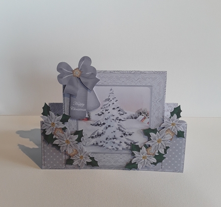 Snow Tree Happy Christmas Folded Stand-up Card Mini Kit by Leanna Hudson